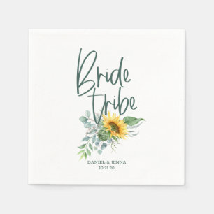 Guardanapo De Papel Casamento de Bachelorette Bride Tribe Sunflower