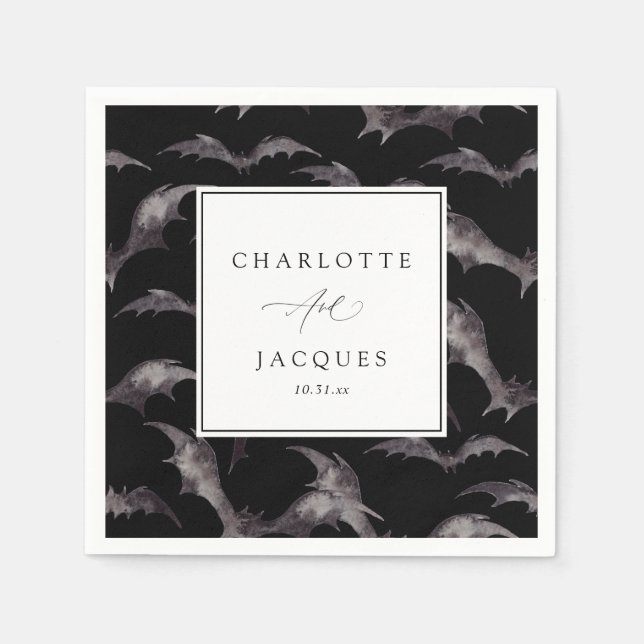 Guardanapo De Papel Casamento de Bats Halloween (Frente)