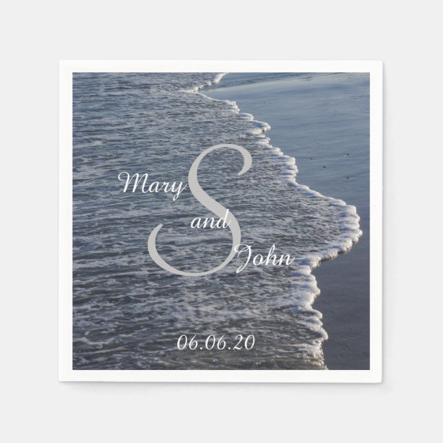 Guardanapo De Papel Casamento de Beleza da Margem (Frente)