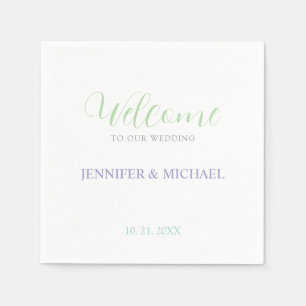 Guardanapo De Papel Casamento de Boas-vindas Elegante para o Negro e B