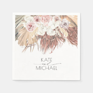 Guardanapo De Papel Casamento de Boho Tropical de Palm Leaf Seco