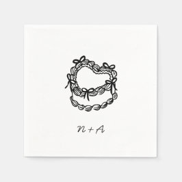 Guardanapo De Papel Casamento De Bolo De Mão Desenhado À Mão