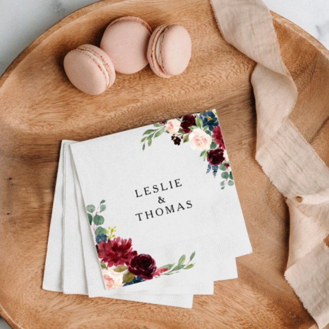 Guardanapo De Papel Casamento de Borgonha Russo do outono - Napkin (Criador carregado)