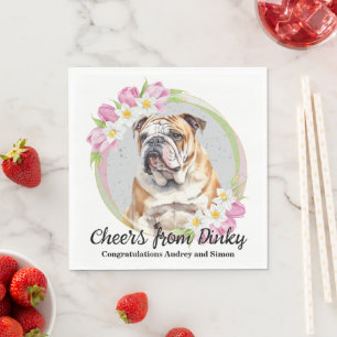 Guardanapo De Papel Casamento De Bulldog Em Nápoles Com Foto De Cães