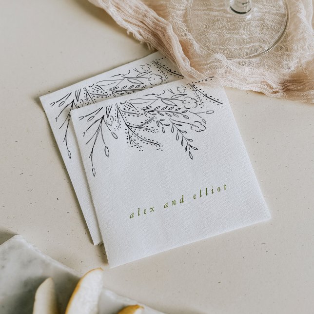 Guardanapo De Papel Casamento de Buquê transbordante (Overflowing bouquet wedding paper napkins.)