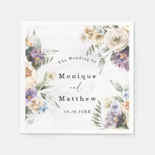 Guardanapo De Papel Casamento de Buquês de Flores Selvagens de Púrpu