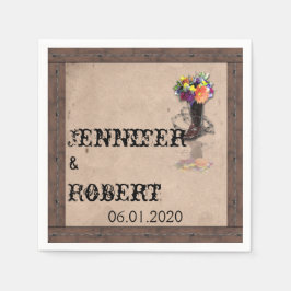 Guardanapo De Papel Casamento de Cabos de Barcama Ocidental do País Na