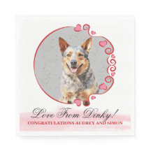 Casamento de Cachorro Australiano Napkin com Foto