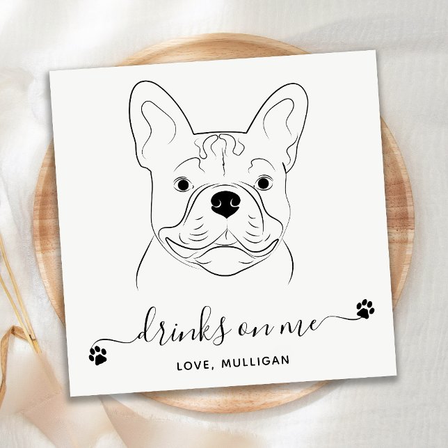Guardanapo De Papel Casamento De Cachorro Bebe Para Mim Um Bulldog Fra (Criador carregado)