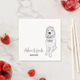 Guardanapo De Papel Casamento de Cachorro Bebida Napkins Goldendoodle