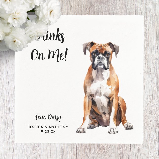 Guardanapo De Papel Casamento de Cachorro Boxer  (Criador carregado)