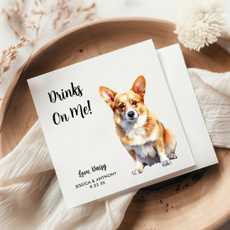 Guardanapo De Papel Casamento de Cachorro Corgi