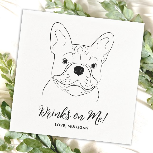 Guardanapo De Papel Casamento De Cachorro De Bulldog Francês Personali (Criador carregado)