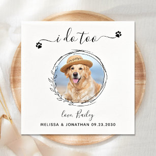 Guardanapo De Papel Casamento De Cachorro De Foto Pet Personalizado Do