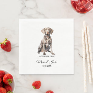 Guardanapo De Papel Casamento de Cachorro do Weimarer Napkins com Foto