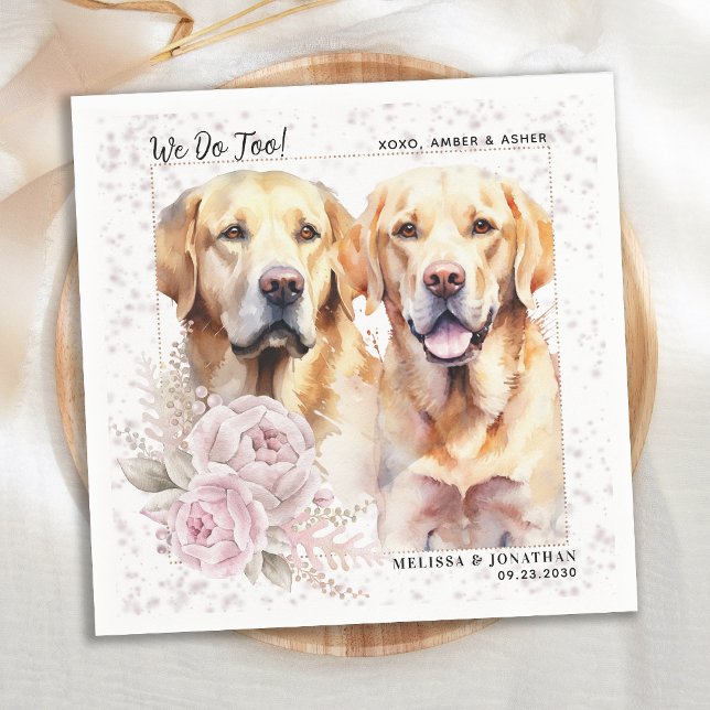 Guardanapo De Papel Casamento De Cachorro Floral De Labrador Retriever (Criador carregado)