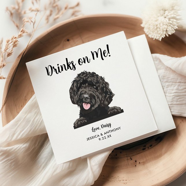 Guardanapo De Papel Casamento de Cachorro Goldendoodle Moderno Persona (Criador carregado)