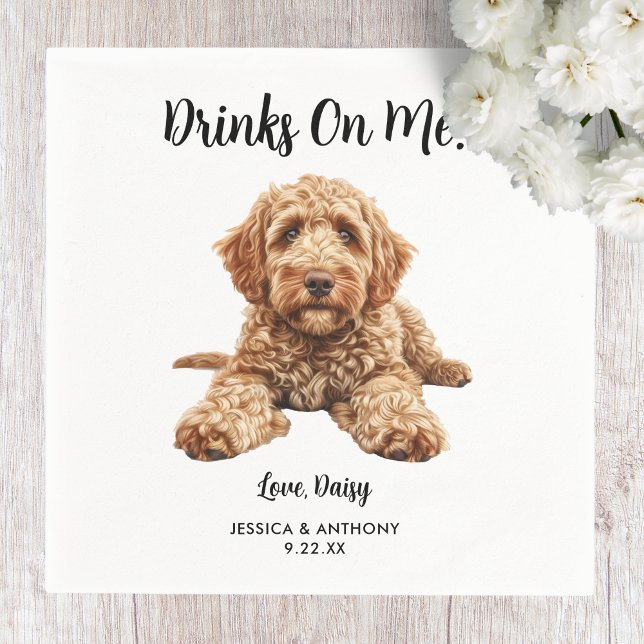 Guardanapo De Papel Casamento de Cachorro Goldendoodle Napkins (Criador carregado)