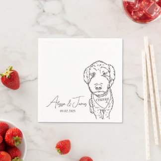 Guardanapo De Papel Casamento de Cachorro Napkins Cheers Goldendoodle