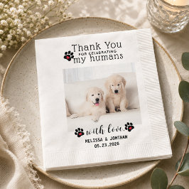 Guardanapo De Papel Casamento de Cachorro Obrigado Foto de Animal de E