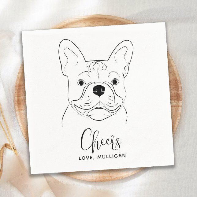 Guardanapo De Papel Casamento de Cachorro Personalizado Cheio Bulldog  (Criador carregado)