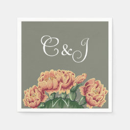 Guardanapo De Papel Casamento de Cactus no Deserto de Pera em Flor