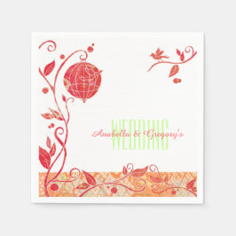 Guardanapo De Papel Casamento de Cage com Pássaros Românticos