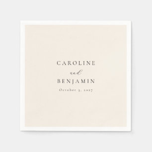Guardanapo De Papel Casamento de Caligrafia de Ivory Minimalista Elega