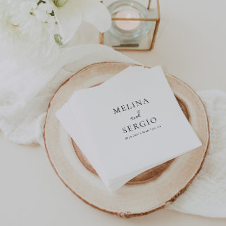 Guardanapo De Papel Casamento de caligrafia minimalista