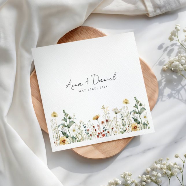 Guardanapo De Papel Casamento de Campo de Flor Selvagem de Verão (Criador carregado)