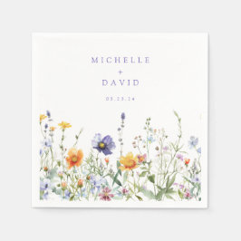 Guardanapo De Papel Casamento de Campo de Flores Selvagens