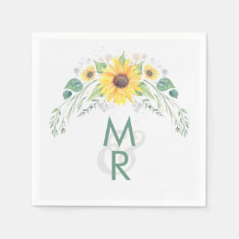 Guardanapo De Papel Casamento de Campo Russo de Girassol-Cria