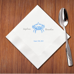 Guardanapo De Papel Casamento de caranguejo azul-vitage