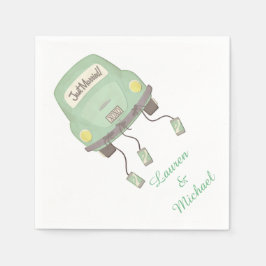 Guardanapo De Papel Casamento de Carro Verde Lua de Honra