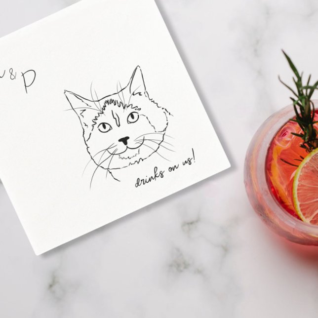 Guardanapo De Papel Casamento de Cat Cocktail Napkins (Criador carregado)
