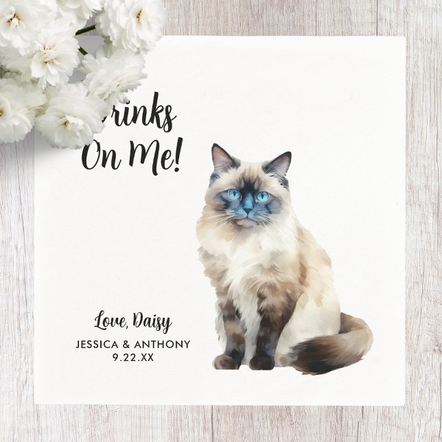 Guardanapo De Papel Casamento de Cat Cocktail Napkins (Criador carregado)