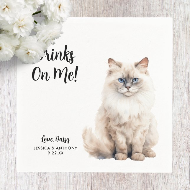 Guardanapo De Papel Casamento de Cat Cocktail Napkins (Criador carregado)