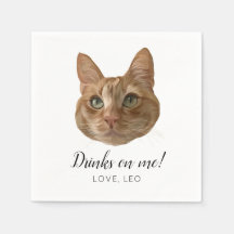 Casamento de Cat Personalizado Coquetel Napkins Be