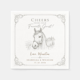 Guardanapo De Papel Casamento de Cavalo Personalizado Equestre Francês