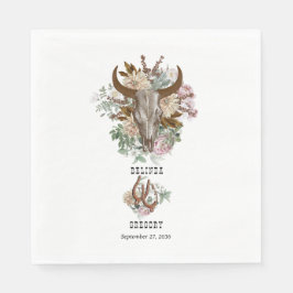 Guardanapo De Papel Casamento de caveira de vovó de boho