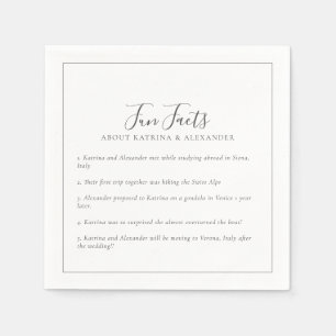 Guardanapo De Papel Casamento de Cinzas Minimalistas Elegantes e Fatos