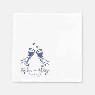 Guardanapo De Papel Casamento de Cocktail Moderno Elegante Desenhado à