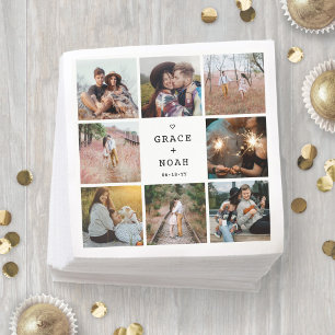 Guardanapo De Papel Casamento de Colagem de Fotos de Máquina Minimalis