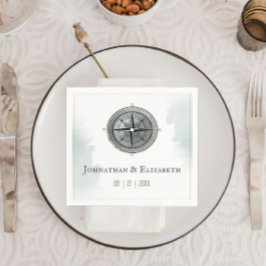Guardanapo De Papel Casamento de Compass Náutico Vintage