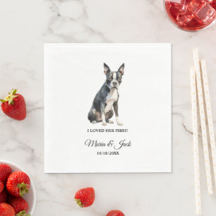 Guardanapo De Papel Casamento de Coquetel de Boston Terrier Pet