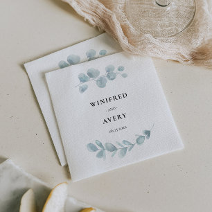 Guardanapo De Papel Casamento de cor aquática minimalista