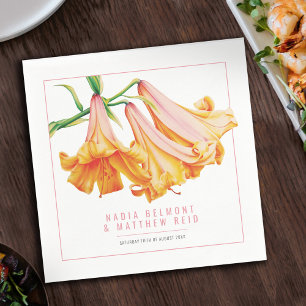 Guardanapo De Papel Casamento de cor de água de flor branca
