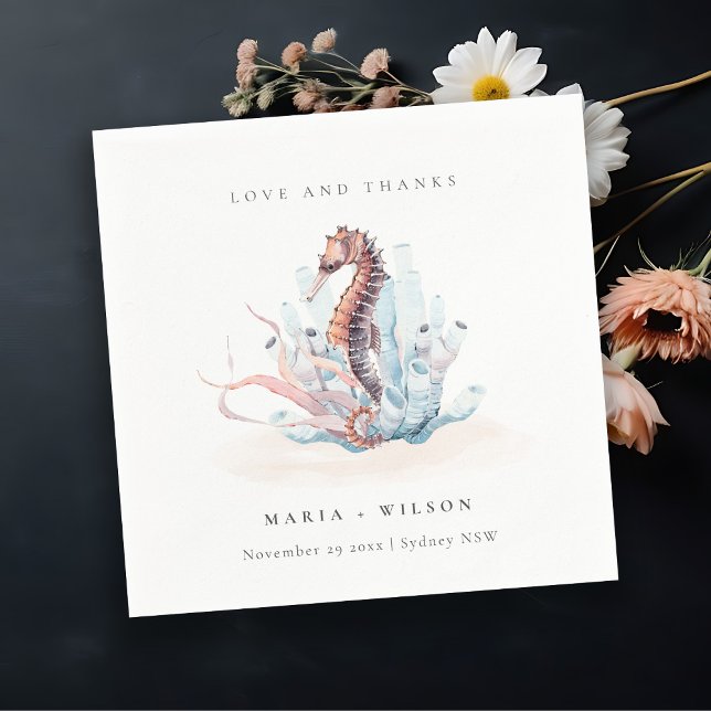 Guardanapo De Papel Casamento de Coral de Algas Marinhas Submarinas (Criador carregado)