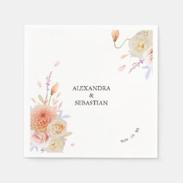 Guardanapo De Papel Casamento de Dahlia e Rosas
