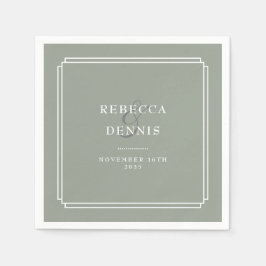 Guardanapo De Papel Casamento de Deco de Arte Elegante Sage Green